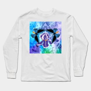 Birdwing Butterfly on Iris Long Sleeve T-Shirt